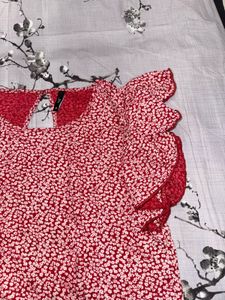 Red Ruffle Top