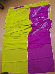 Colorful Embroidered Saree