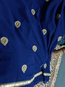 Navy Blue Color Party Wear Saree