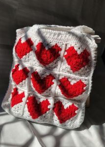 Crochet Heart Tote Bag
