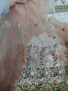 Net Sari Kundan Embroidery