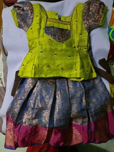 Pattu Lehenga Dress For Baby Girl