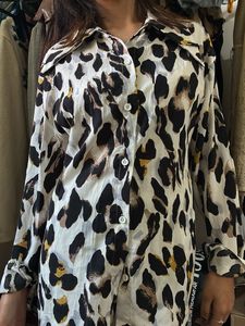 Leopard Print Button-Down Shirt