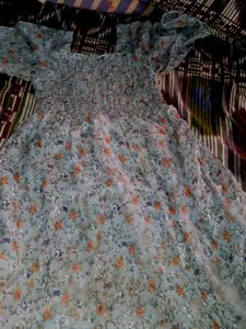 Floral Chiffon Smocked Dress