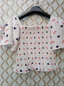 New With Tag Cute Crop Korean Top