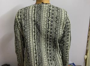 Patterned Open Front Jacket