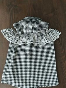 Gingham Cold Shoulder Top