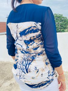 Blue White Top