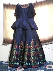 Dark Blue 💙 Peplum Gown