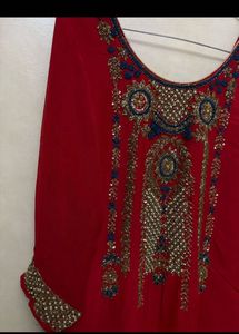 New dark red 3pc chiffon suit set❤️ | SALE