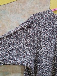 Grey Floral Pattern Kurti