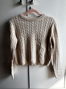 Off White Thin Chord Pattern Sweater