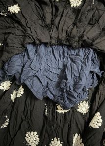 Black Embroidered Skirt