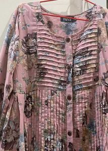 Floral Printed Georgette Kurti (Size M)