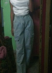 blue 6 pockets  Cargo jeans for women