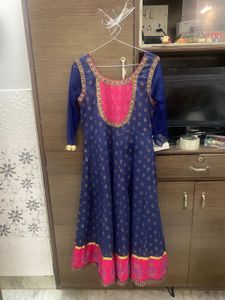 Elegant Blue & Pink Anarkali