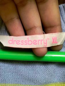 DressBerry Blue &amp; Yellow Striped Cinched Waist Cro