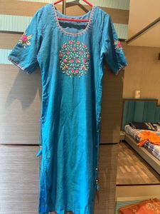 Hand Work Blue Kurta…with Latkan