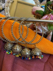 4 Colourful Oxidised bangles/ 1 Bracelet