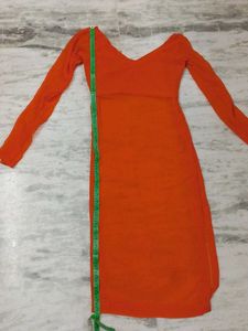 Orange Plain Georgette Suit.