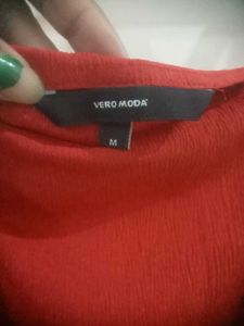 Vero Moda Red Button-Front Dress