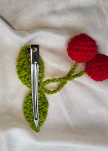 Crochet Cherry Hair Clips - Handmade Accessories