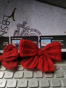 Red Hair Bow Accessory And Bag Charm