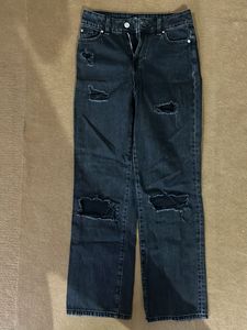 Streetwear Denim Charcoal Casual Jeans For Women