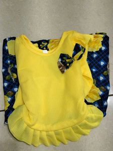 Cute Yellow &amp; Blue Dress new girl kids