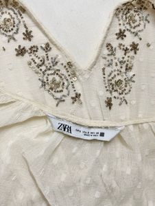 Zara Mesh Swiss Dot Smock Dress