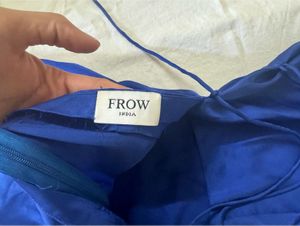 Royal blue satin mini dress