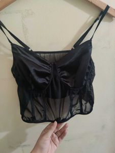 Mesh Black Corset Top