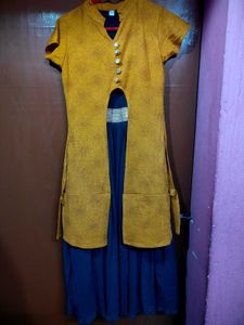 Stylish Yellow &amp; Blue Dress
