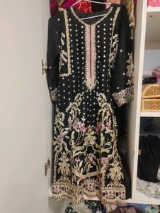 Original pakistani black suit set