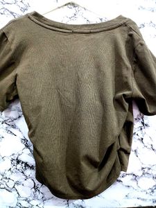 Olive Green Wrap Top