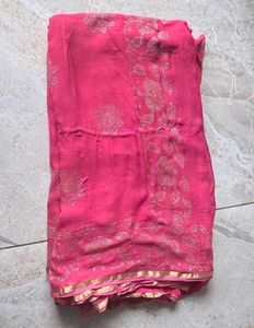 Rani Pink Golden Sequin Saree