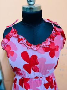 Red Floral Printed Dress