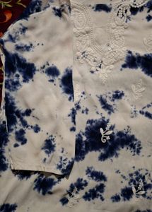 Tie-Dye Embroidered Tunic Short Kurti