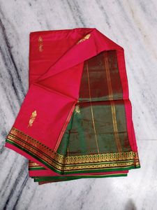 Pink And Green Banarasi Saree