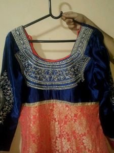 Dark Blue And Pink Dress Like New