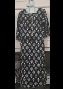 Black Printed Kurta Set With Pants