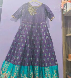 Elegant purple Floral Anarkali Dress