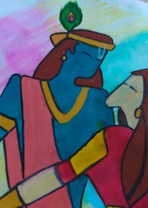 Radha Krishna Handmade Painting