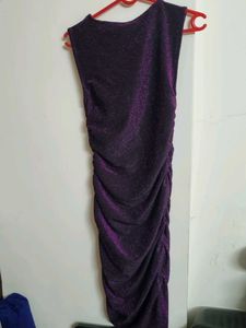 Sparkly Purple Ruched Dress