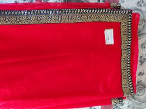 New Red Sinthetic Saree