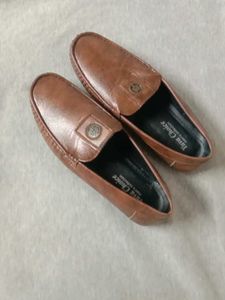 Yuva Choice Brown Leather Loafers