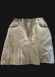 Corduroy Pleated Mini Skirt