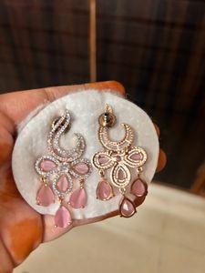 AD Earrings Baby Pink