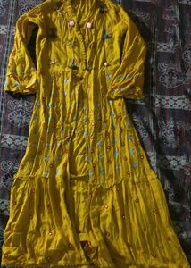 Mustard Colors Full Length Kurta Like New