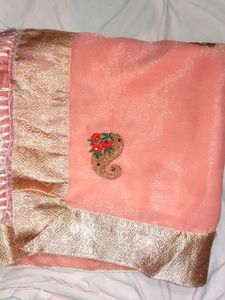 Elegant Peach Saree